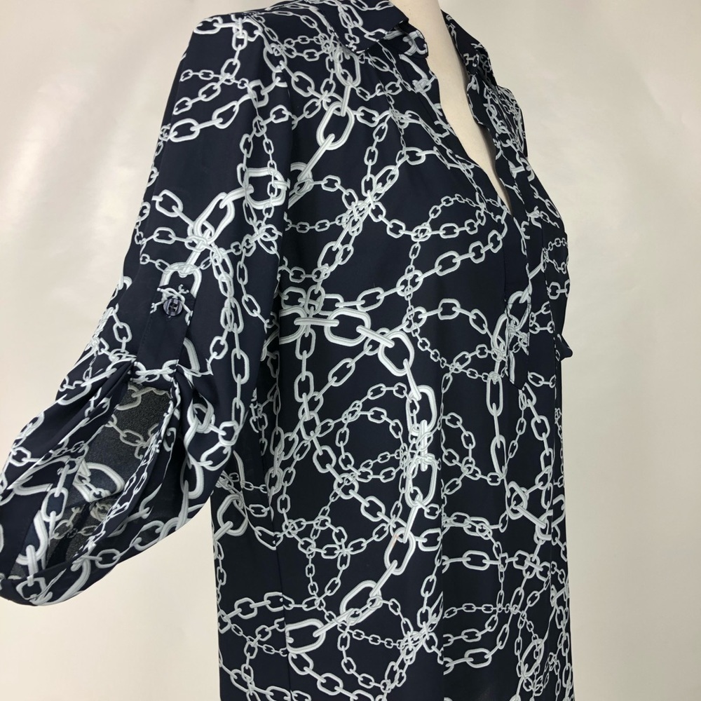 Soho New York & Company Jeans Chain Design Blouse size M - Picture 3 of 10